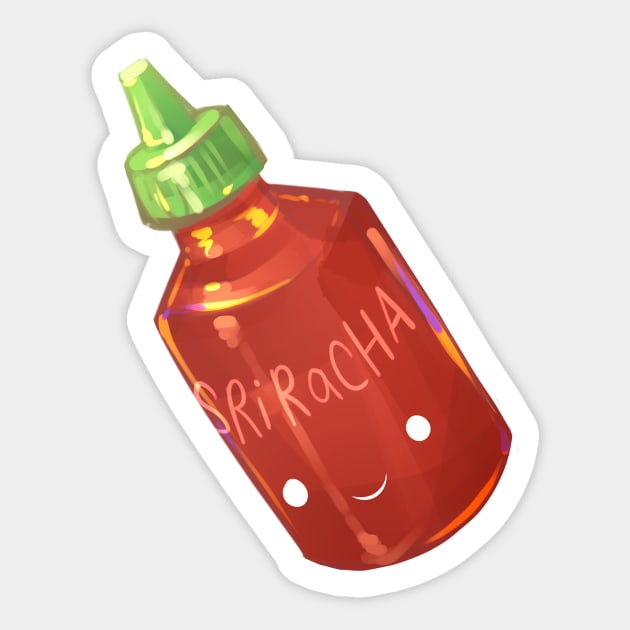 Cute Sriracha Sticker by Claire Lin